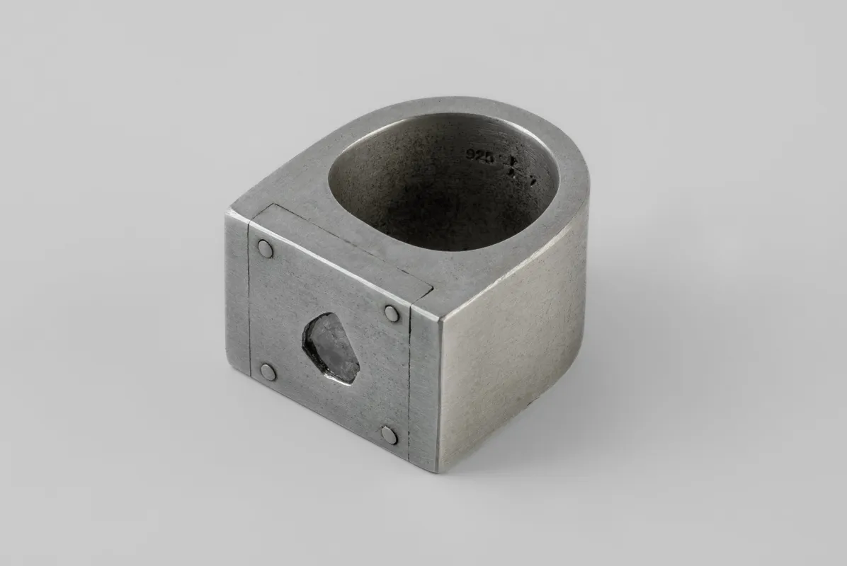 Plate Ring Single (0.2 CT, Diamond Slab, 17mm, DA+DIA) sold by Parts of Four