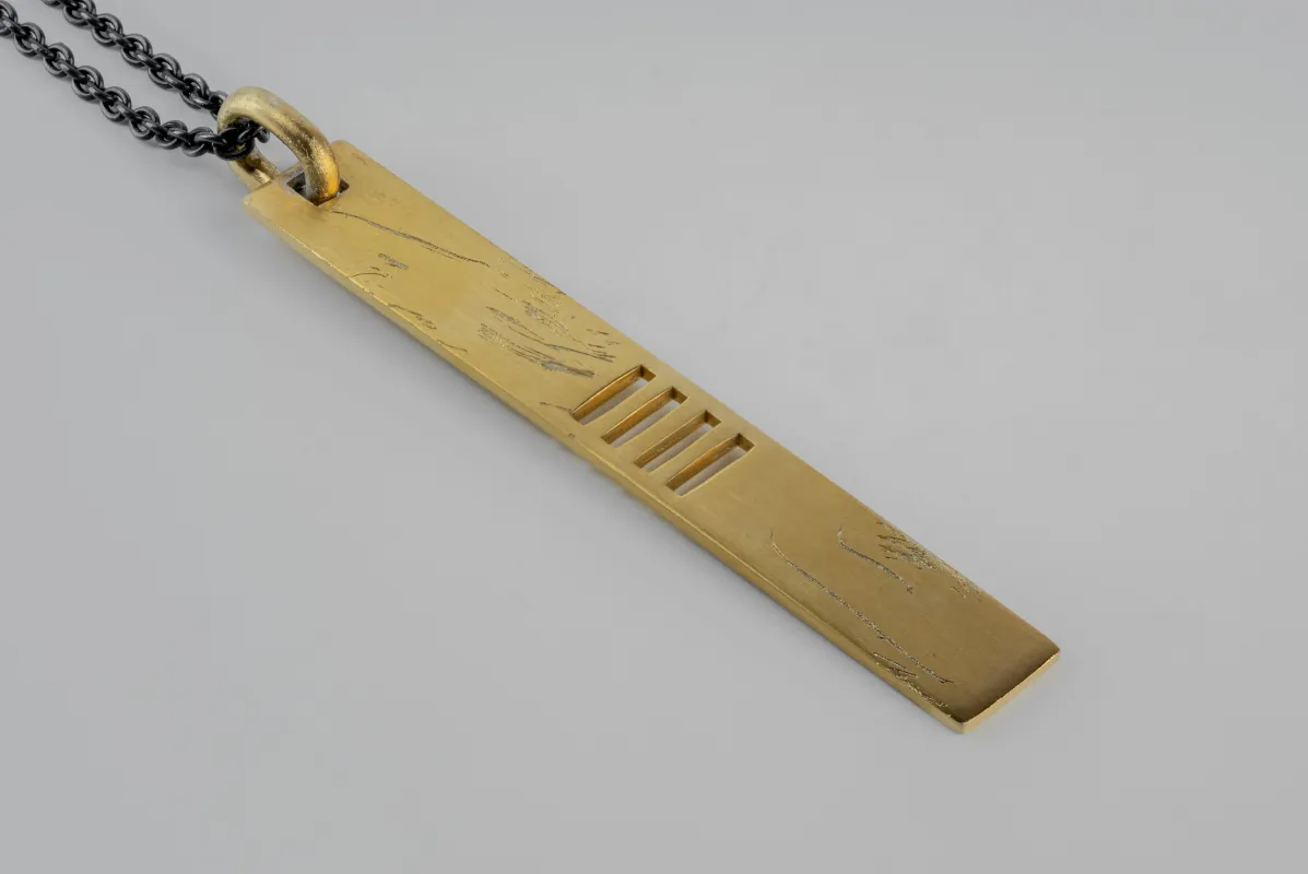 Plate Necklace (4-Bar Punchout, AG+KA) sold by Parts of Four