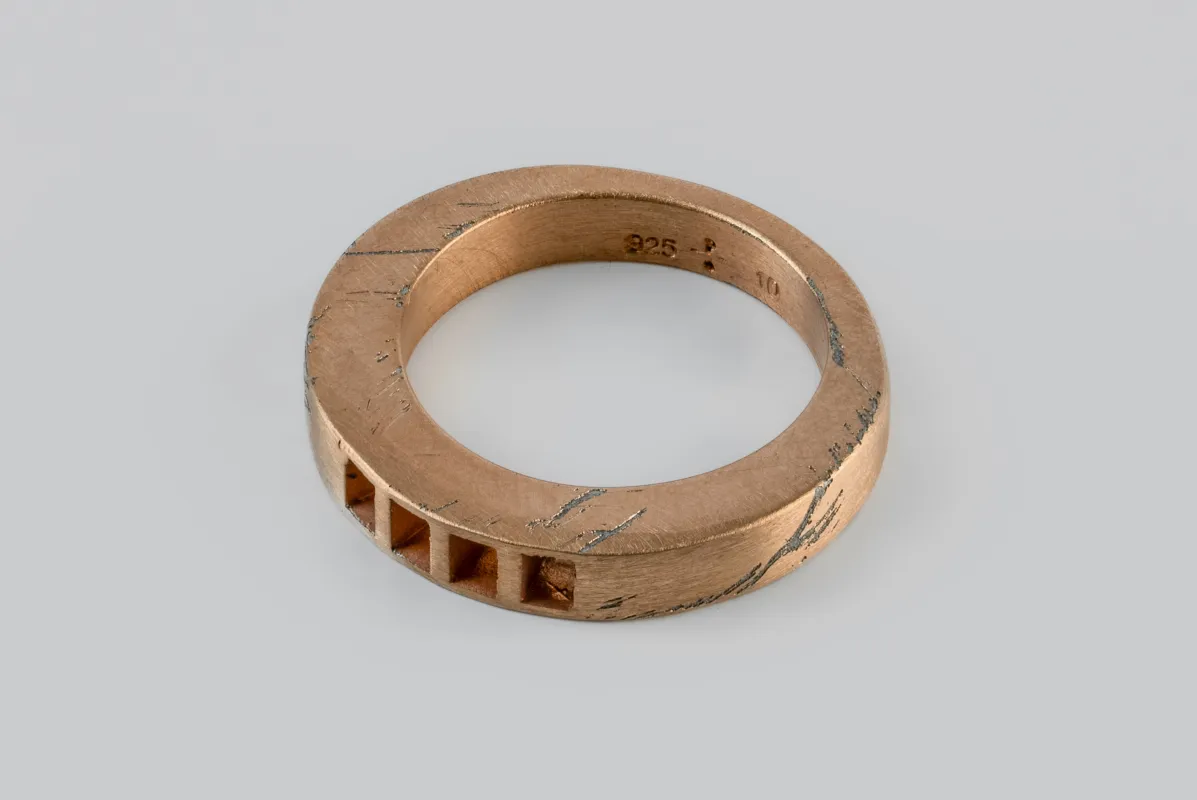 Crescent Ring (4-Bar Punchout, 4mm, AMA) sold by Parts of Four