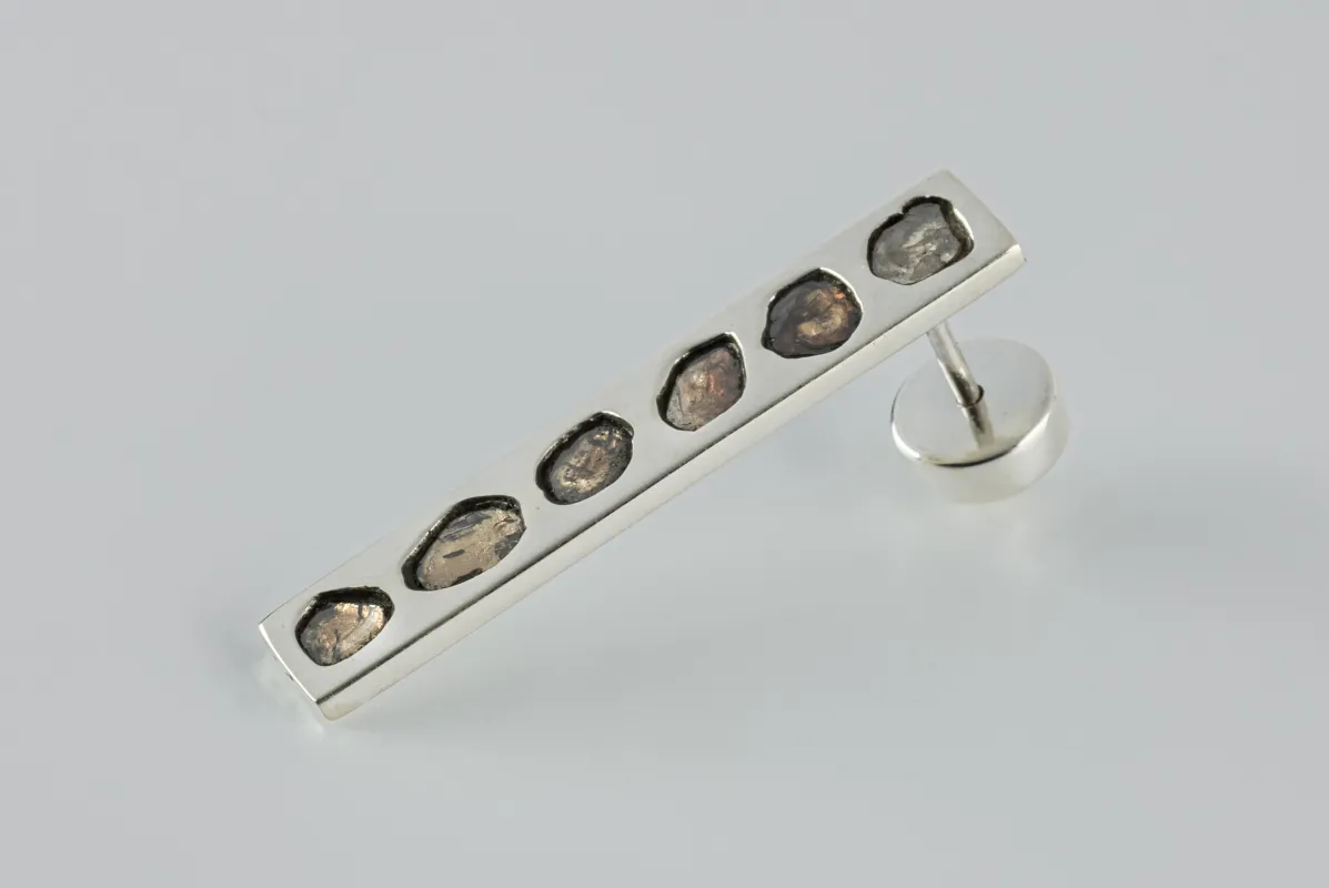 Plate Earring (0.6 CT, 6 Diamond Slabs, 34mm, PA+DIA) sold by Parts of Four