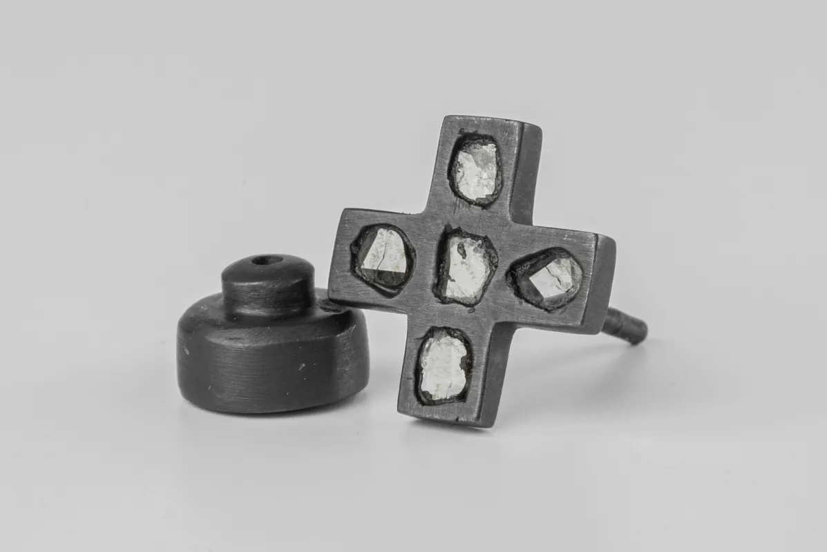 Plus Earring (Mega Pavé, 12mm, KA+DIA) sold by Parts of Four