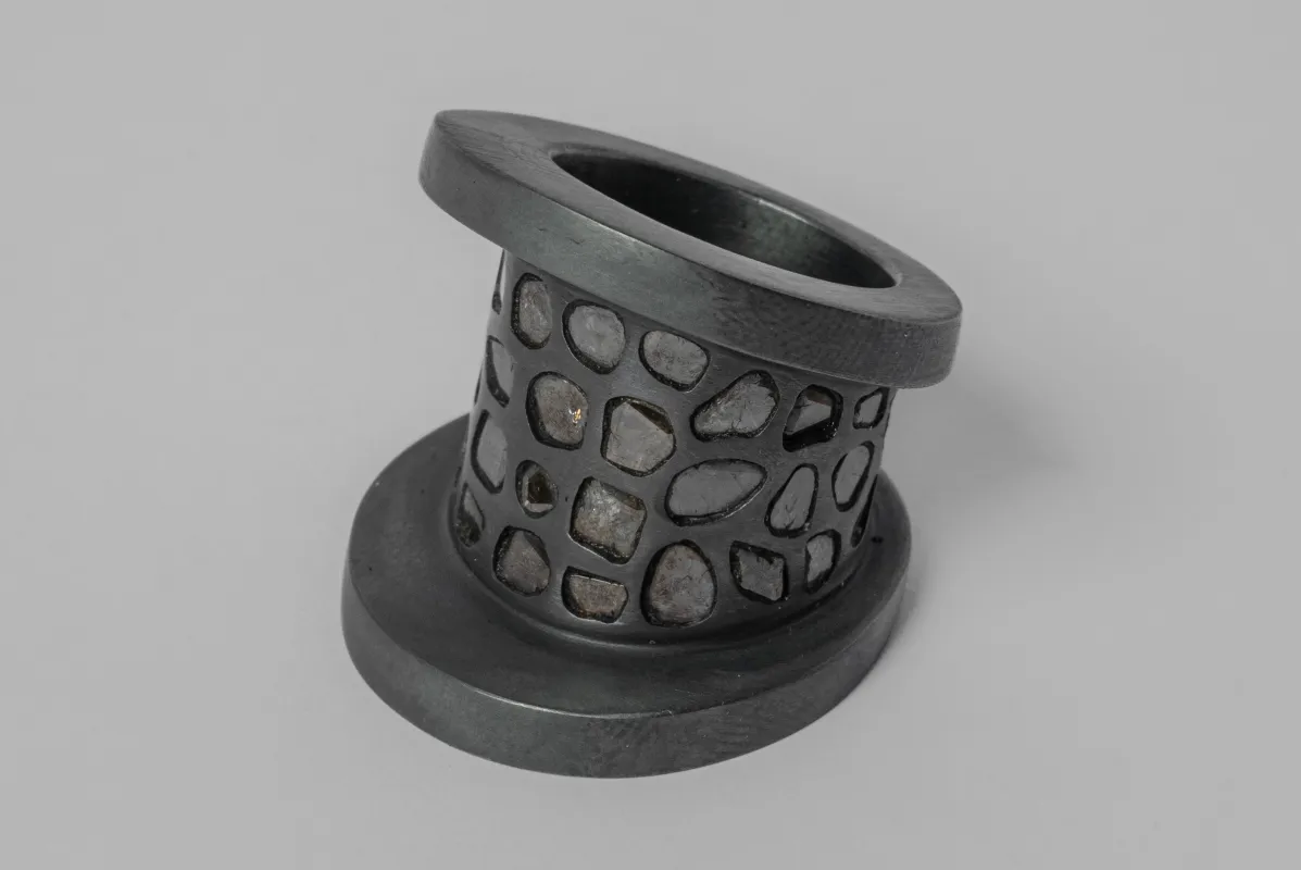 Chasm Ring v2 (Hyper Wide, Mega Pavé, KA+DIA) sold by Parts of Four