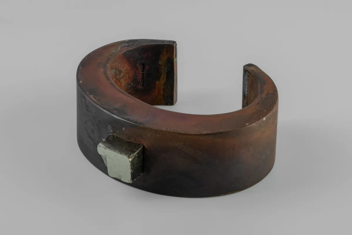 Crescent Bracelet (Mineral Collision, 30mm, DR+PYR) sold by Parts of Four