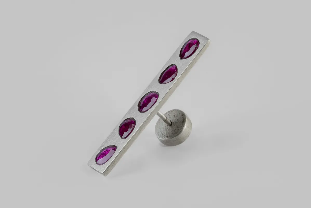 Plate Earring (1.5 CT, Multi Ruby Slice, Center Point, 34mm, DA+RUB) sold by Parts of Four