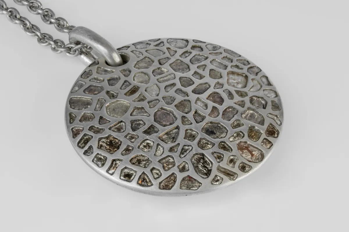 Disk Necklace (50mm, Mega Pavé, DA+DIA) sold by Parts of Four