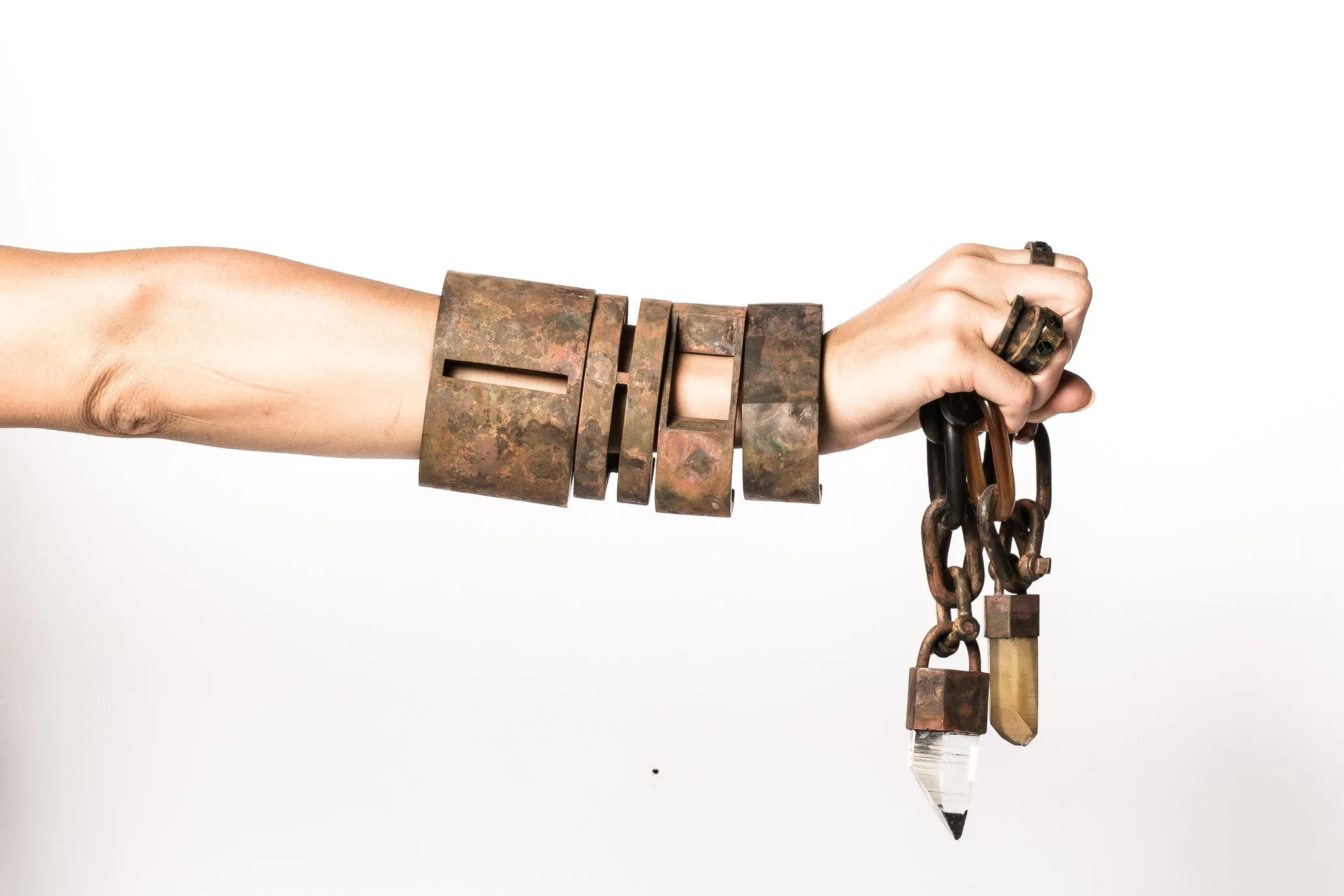 Crescent Bracelet (Cuboid Punchout, 60mm, DR) sold by Parts of Four product image thumbnail 4