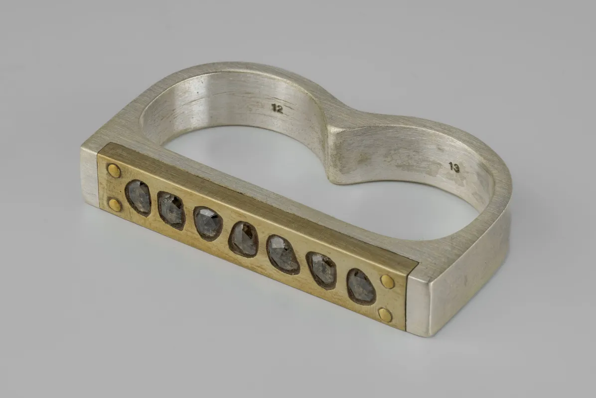 Plate Ring Double (4.0 CT, 7-Stone, 9mm, MA+MR+DIA) sold by Parts of Four