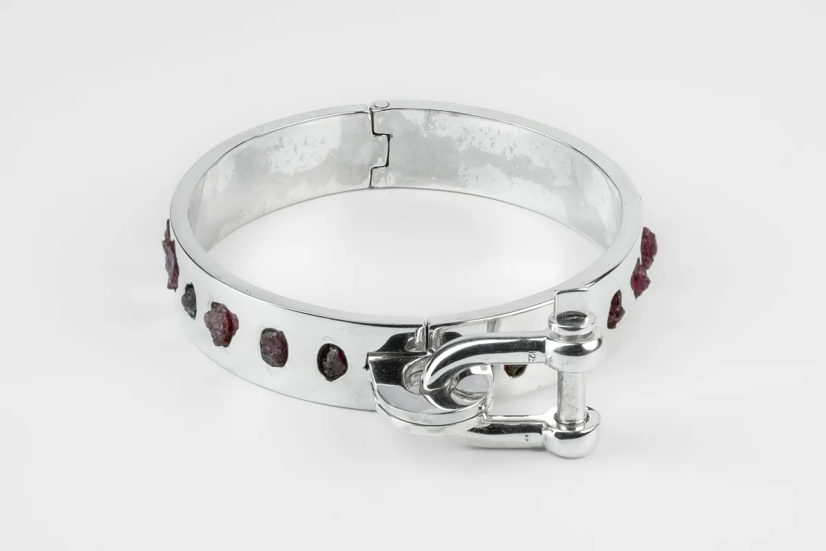Restraint Cuff (Charm Version, Embed, Dirty Ruby Slabs, 15mm, PA+DRUS) sold by Parts of Four