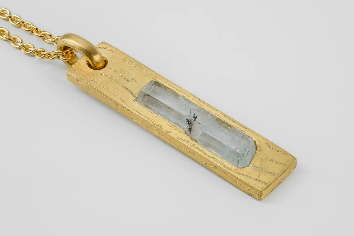 Plate Necklace (Adaptation, Aquamarine, AG+AGA+AQU) sold by Parts of Four