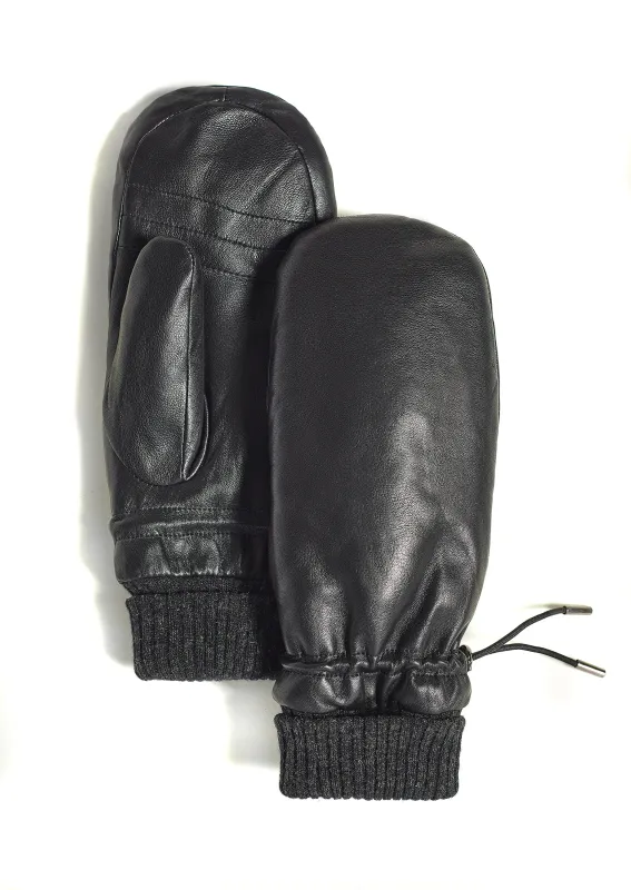 LAKE LOUISE LEATHER MITTENS - Women sold by Brume