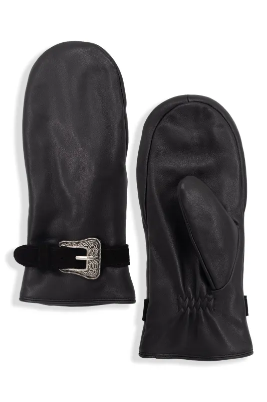 DAWSON CREEK LEATHER MITTENS - Women sold by Brume