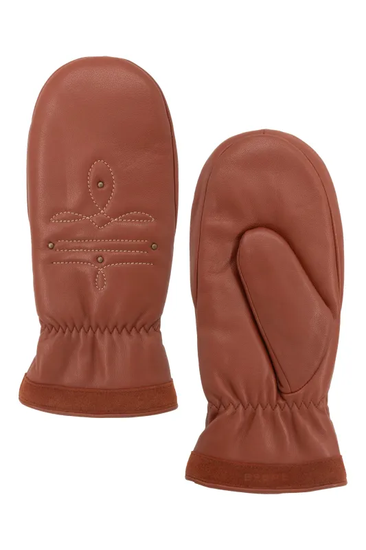 Flin Flon Western Leather Mittens — Women sold by Brume