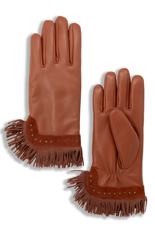 Okotoks Fringe Leather Gloves - Women sold by Brume