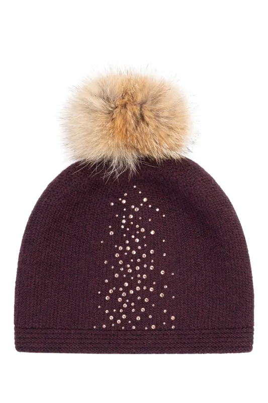 Cascade Mountain Reversible Beanie with Rhinestones - Women sold by Brume
