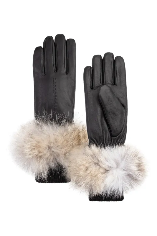 Victoria Fur Trimmed Leather Gloves — Women sold by Brume