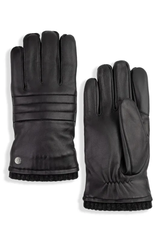 Liard Black Leather Gloves - Men sold by Brume
