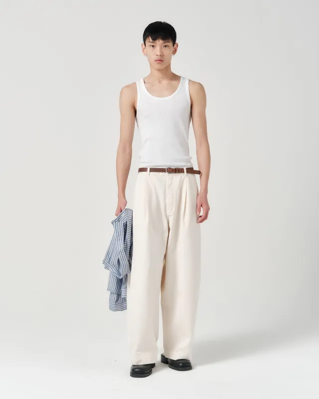 Volume Trouser - Natural Herringbone sold by Asha Jasper