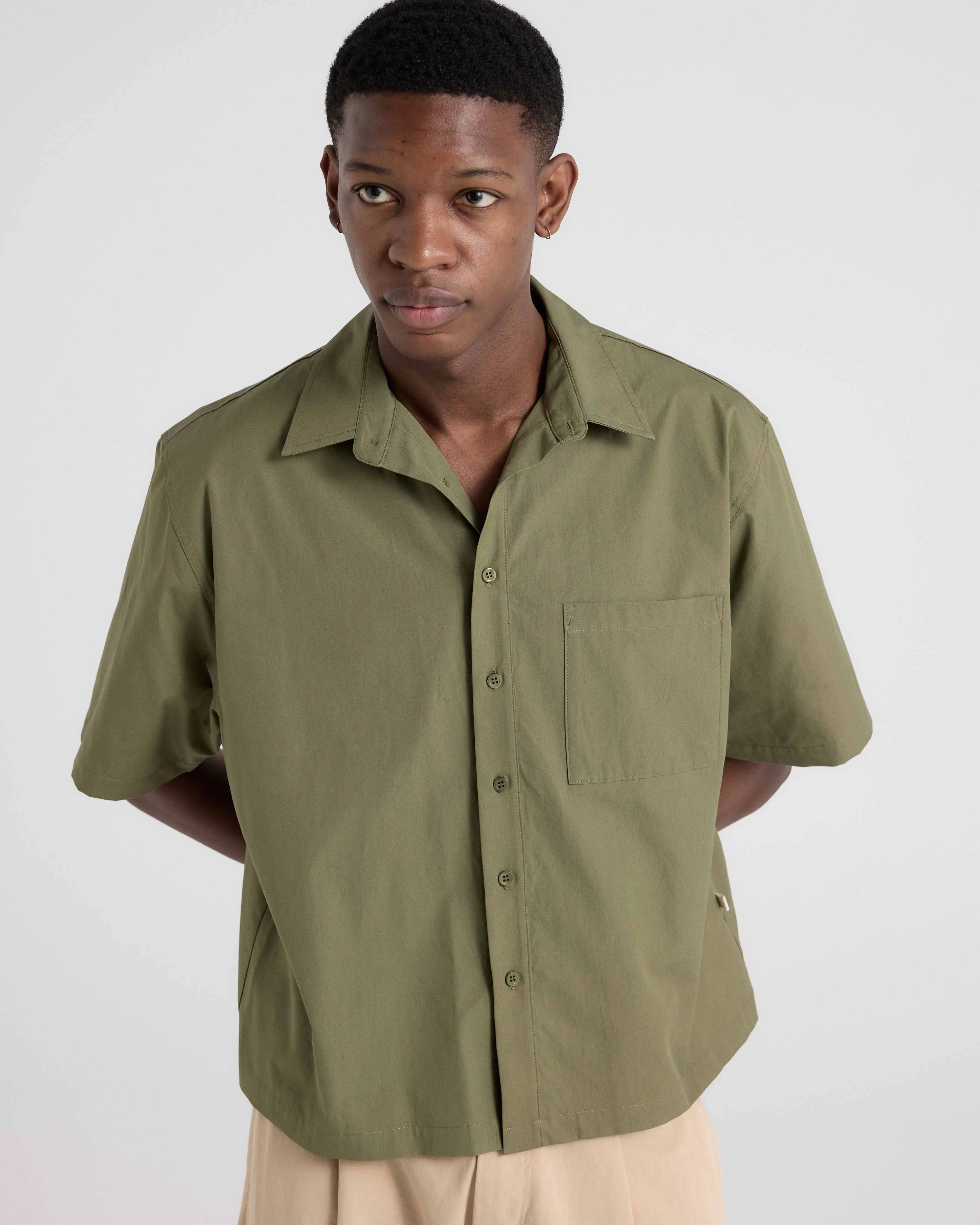 Box Poplin Shirt - Olive sold by Asha Jasper product image thumbnail 3