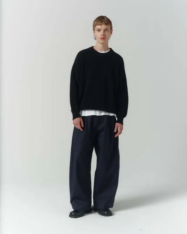 Volume Trouser - Italian Navy Twill made by Asha Jasper