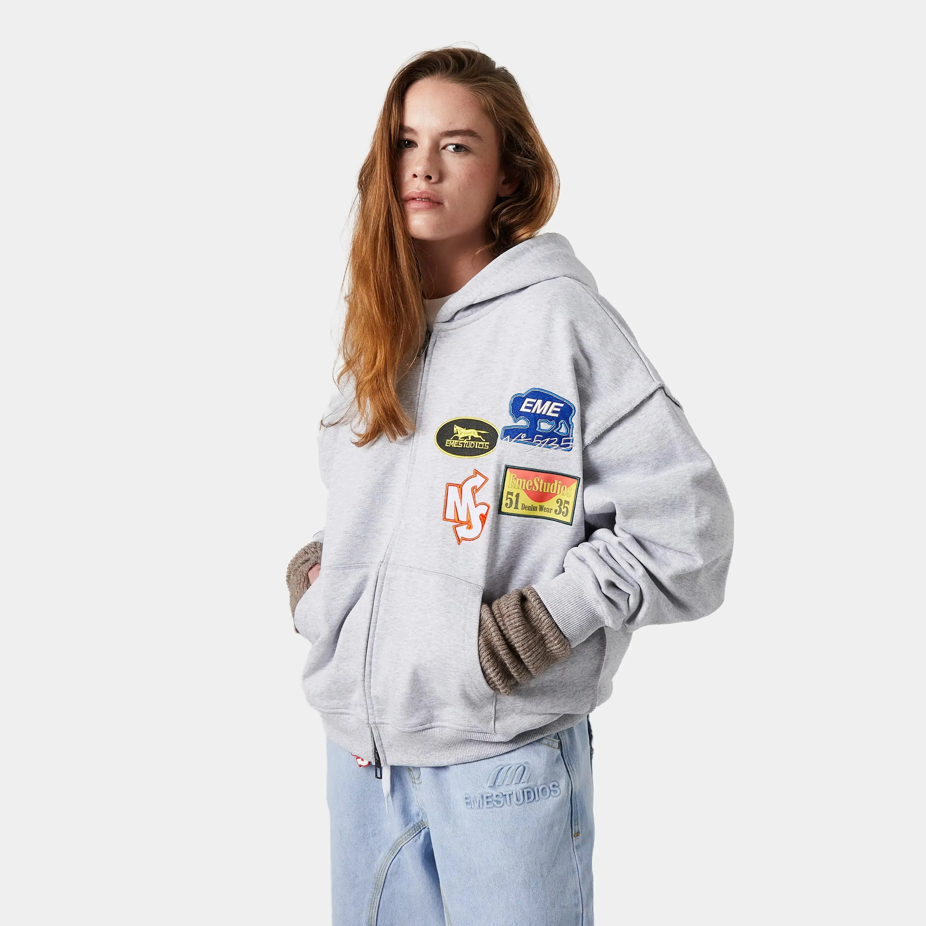 Patches Heather Grey Full Zip sold by EME STUDIOS product image thumbnail 2