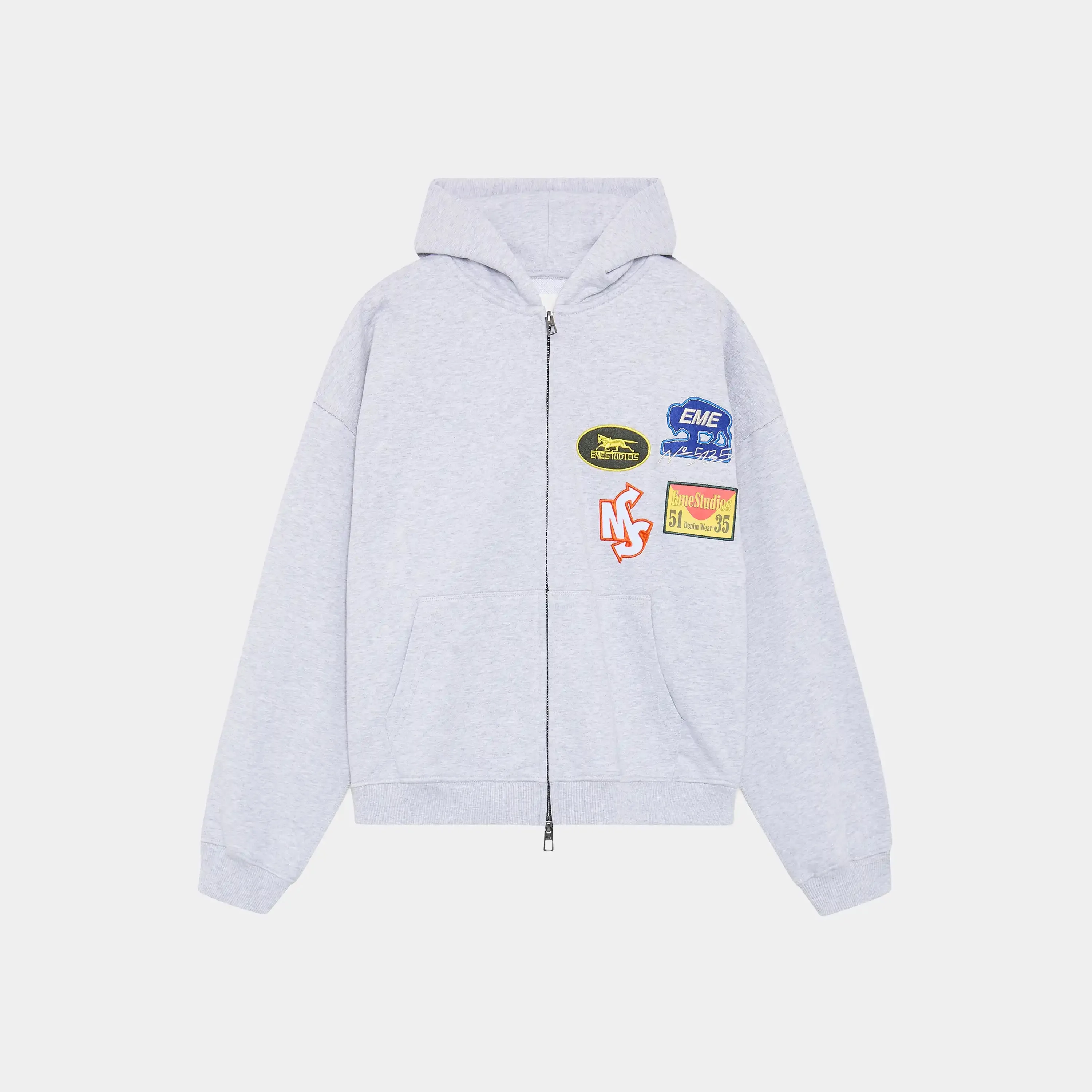 Patches Heather Grey Full Zip sold by EME STUDIOS