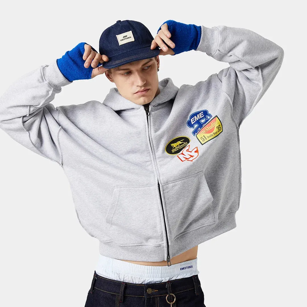 Patches Heather Grey Full Zip sold by EME STUDIOS product image thumbnail 3
