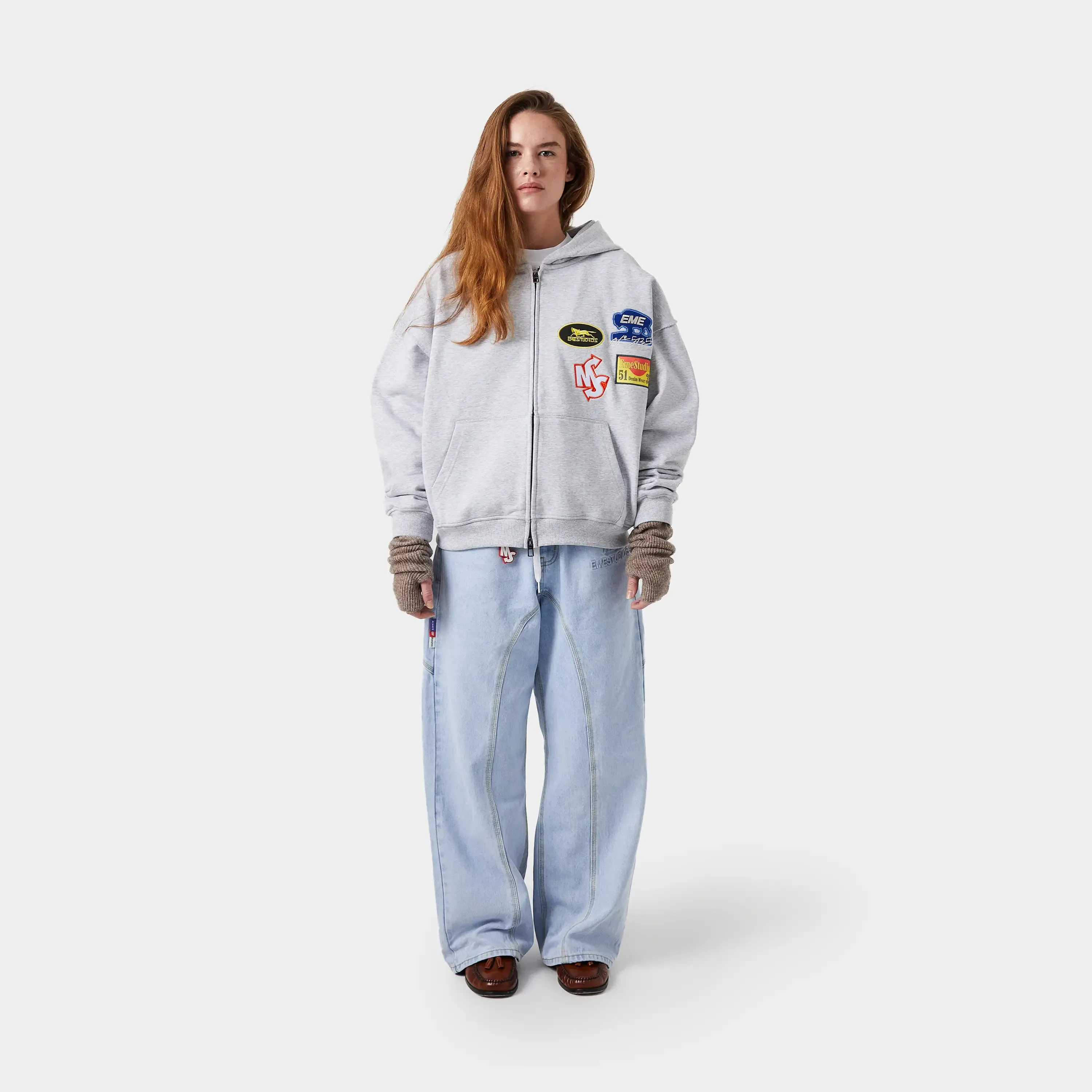 Patches Heather Grey Full Zip sold by EME STUDIOS product image thumbnail 5