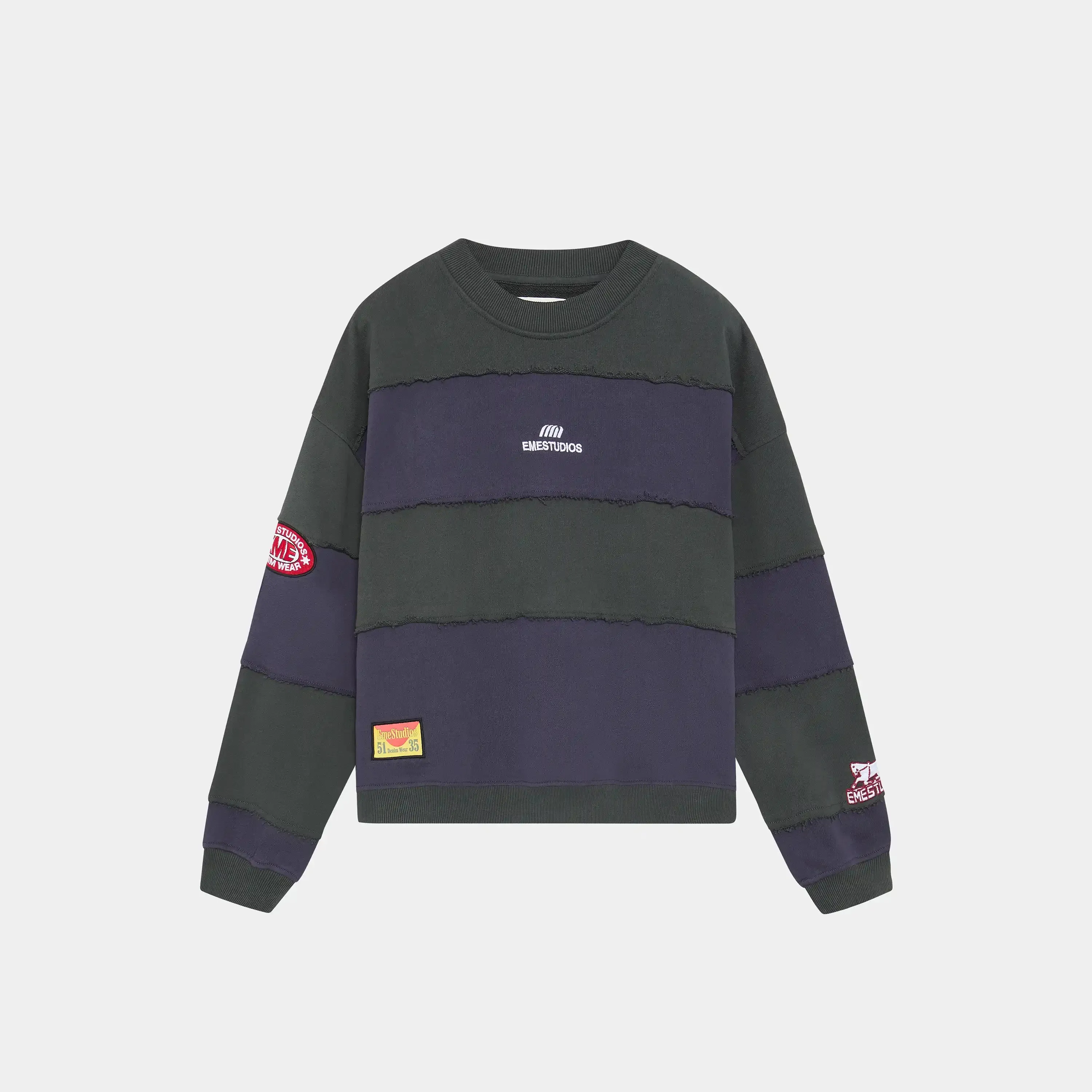 M Navy Striped Crewneck sold by EME STUDIOS