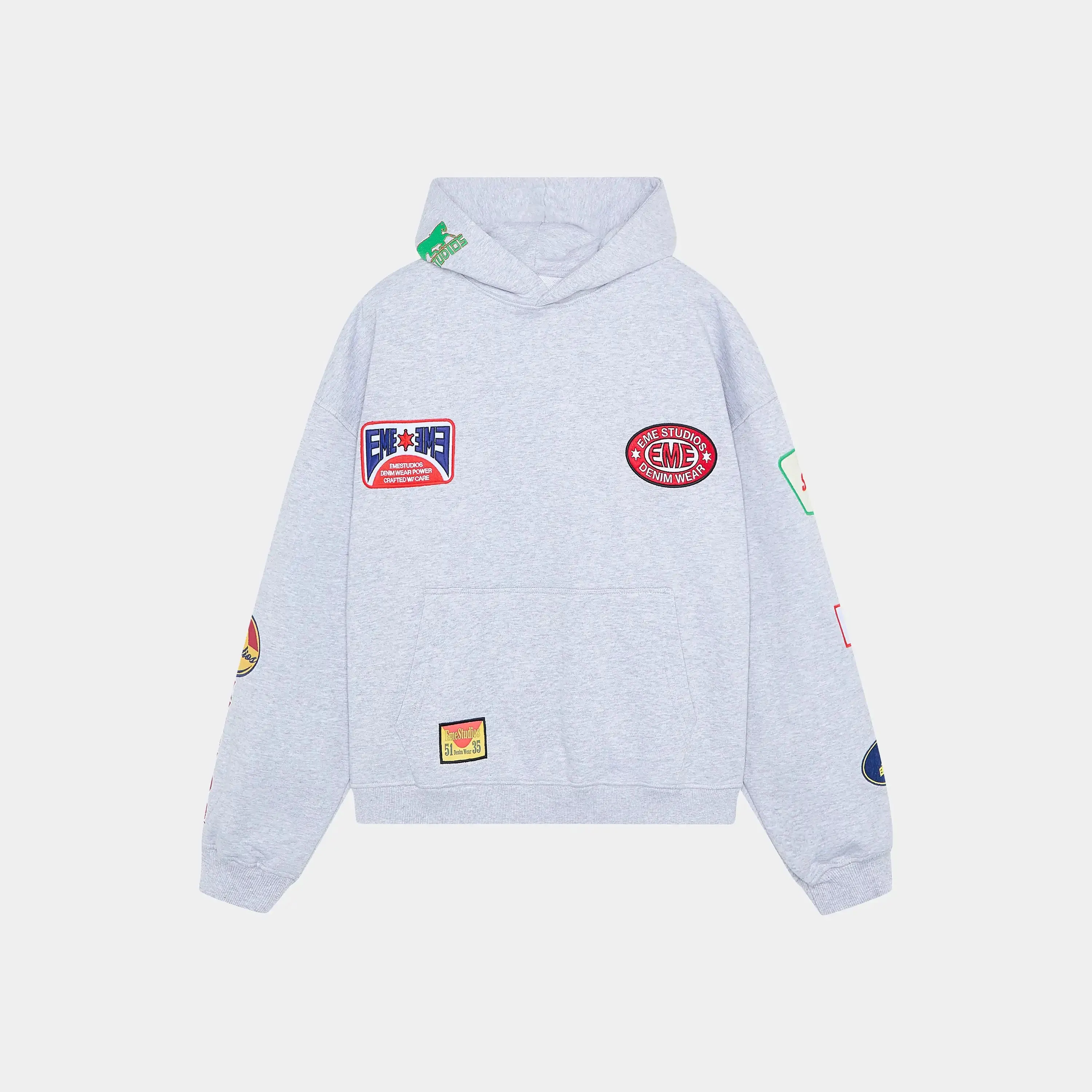 Patches Grey Oversized Hoodie sold by EME STUDIOS