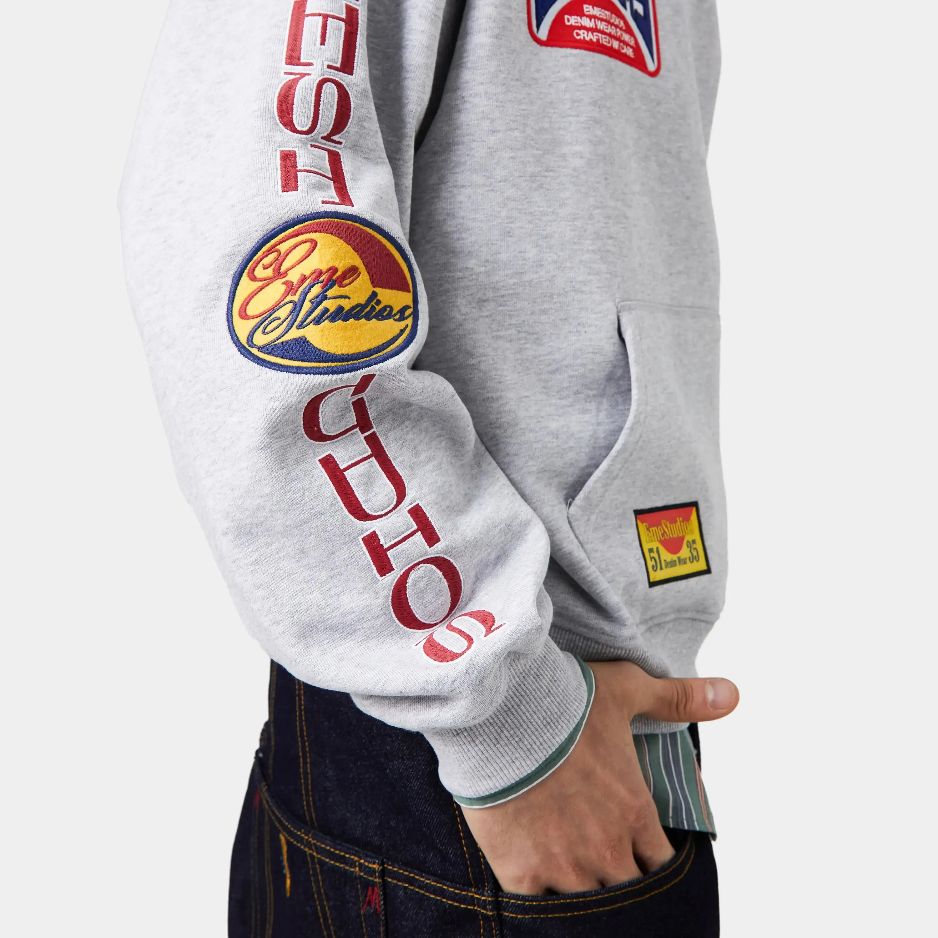 Patches Grey Oversized Hoodie sold by EME STUDIOS product image thumbnail 5