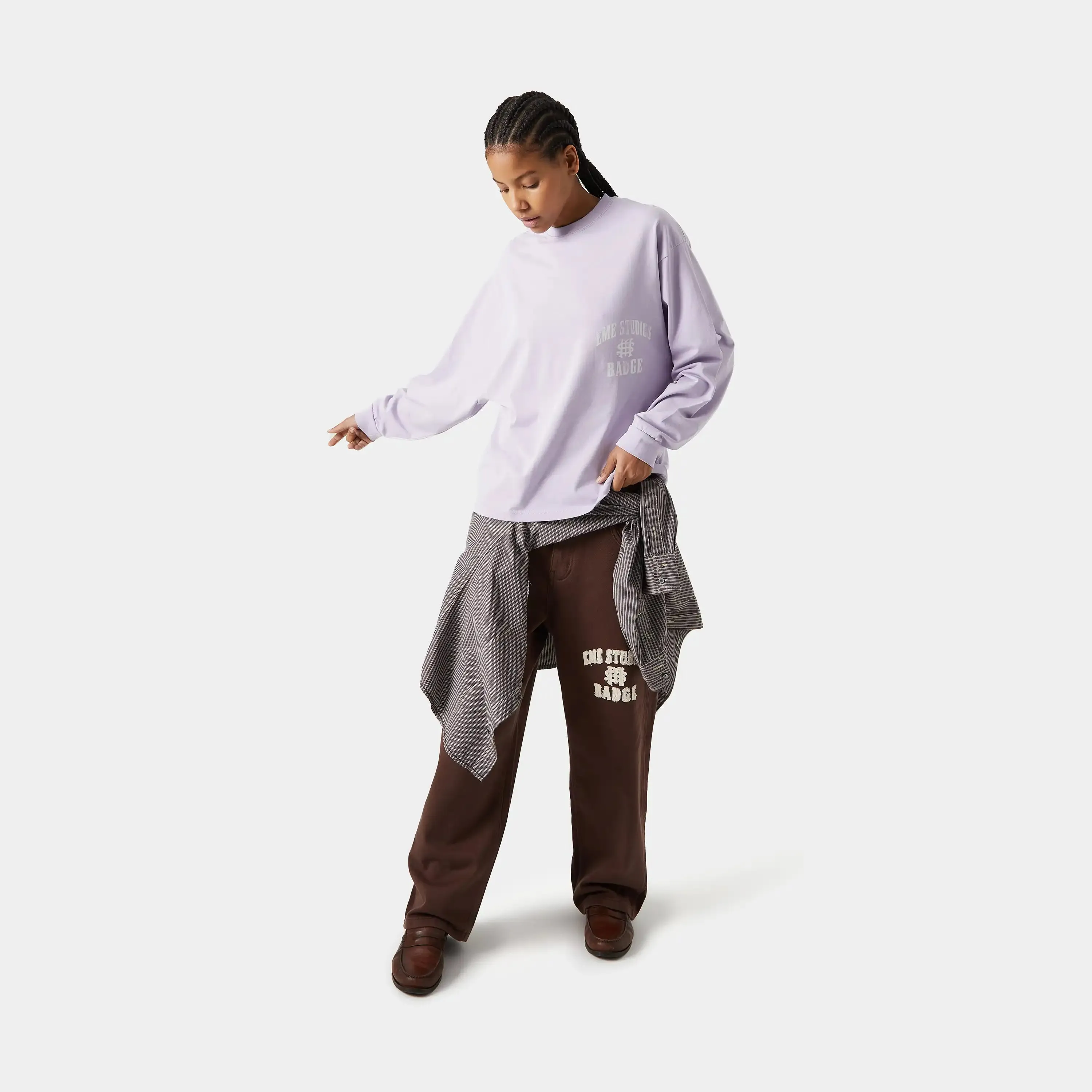 Badge Gray Lilac Long Sleeve sold by EME STUDIOS product image thumbnail 2
