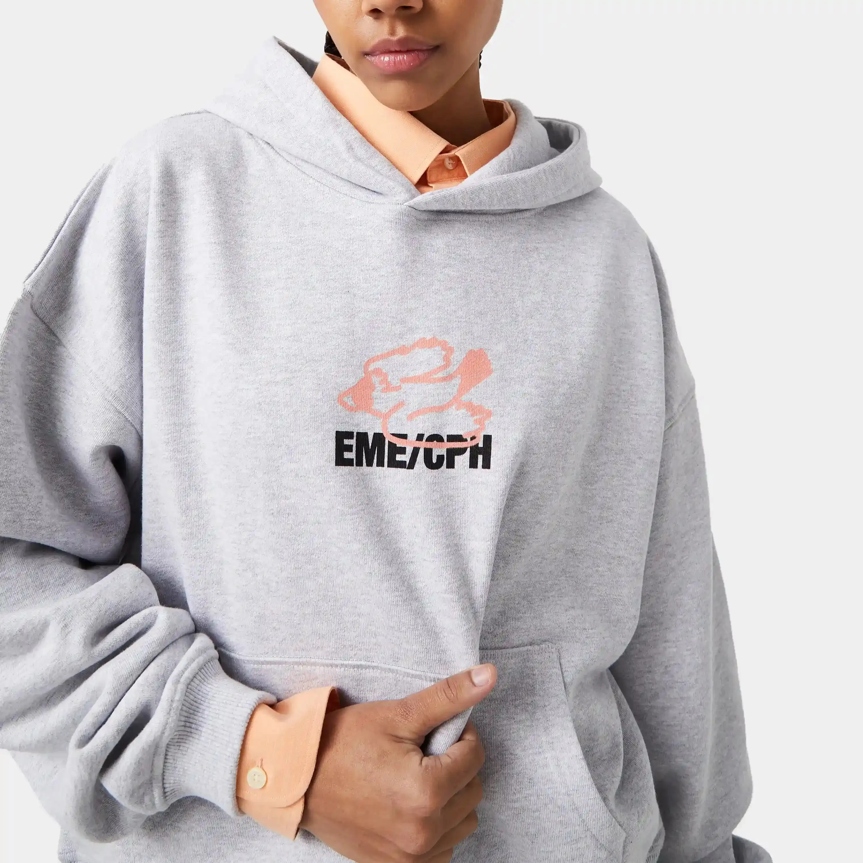 Due Heather Grey Hoodie sold by EME STUDIOS product image thumbnail 5