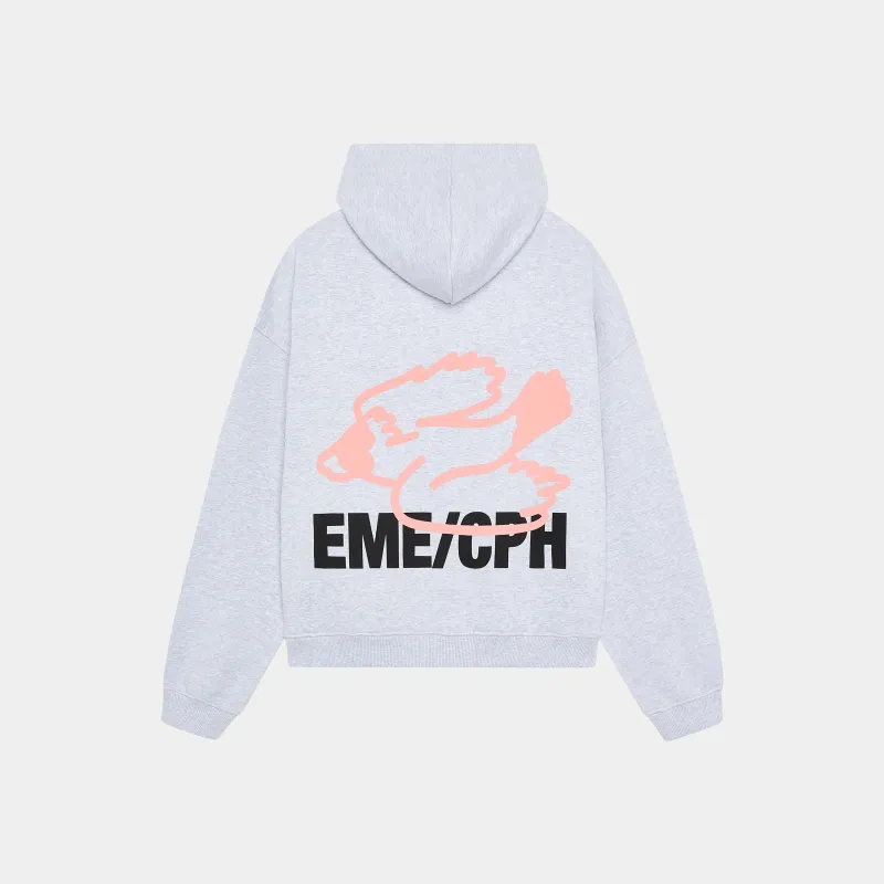 Due Heather Grey Hoodie sold by EME STUDIOS