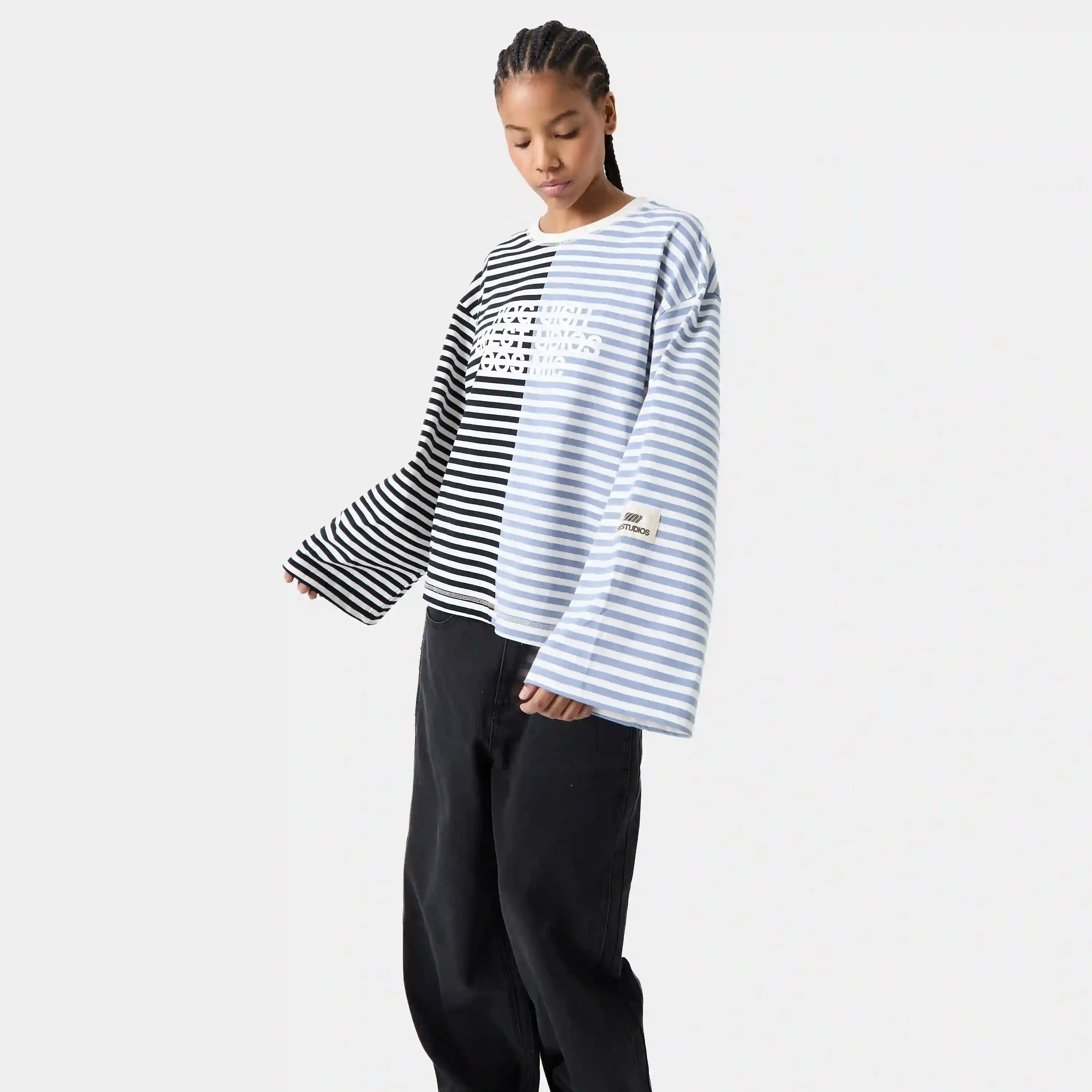 Roguish Blue Striped Long Sleeve sold by EME STUDIOS product image thumbnail 5