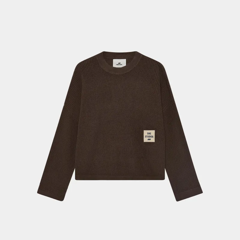 Sleek Fawn Knit Sweater sold by EME STUDIOS