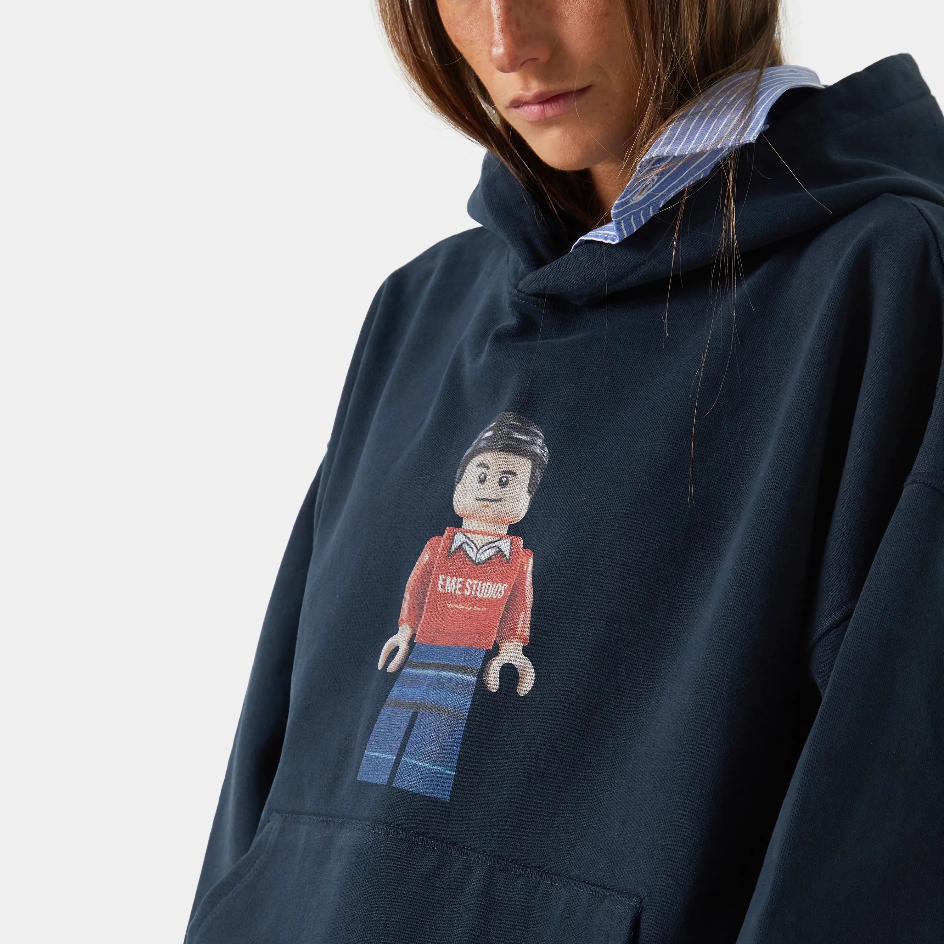 Brick Navy Hoodie sold by EME STUDIOS product image thumbnail 4