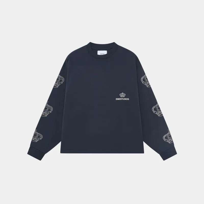 Crown Navy Long Sleeve sold by EME STUDIOS