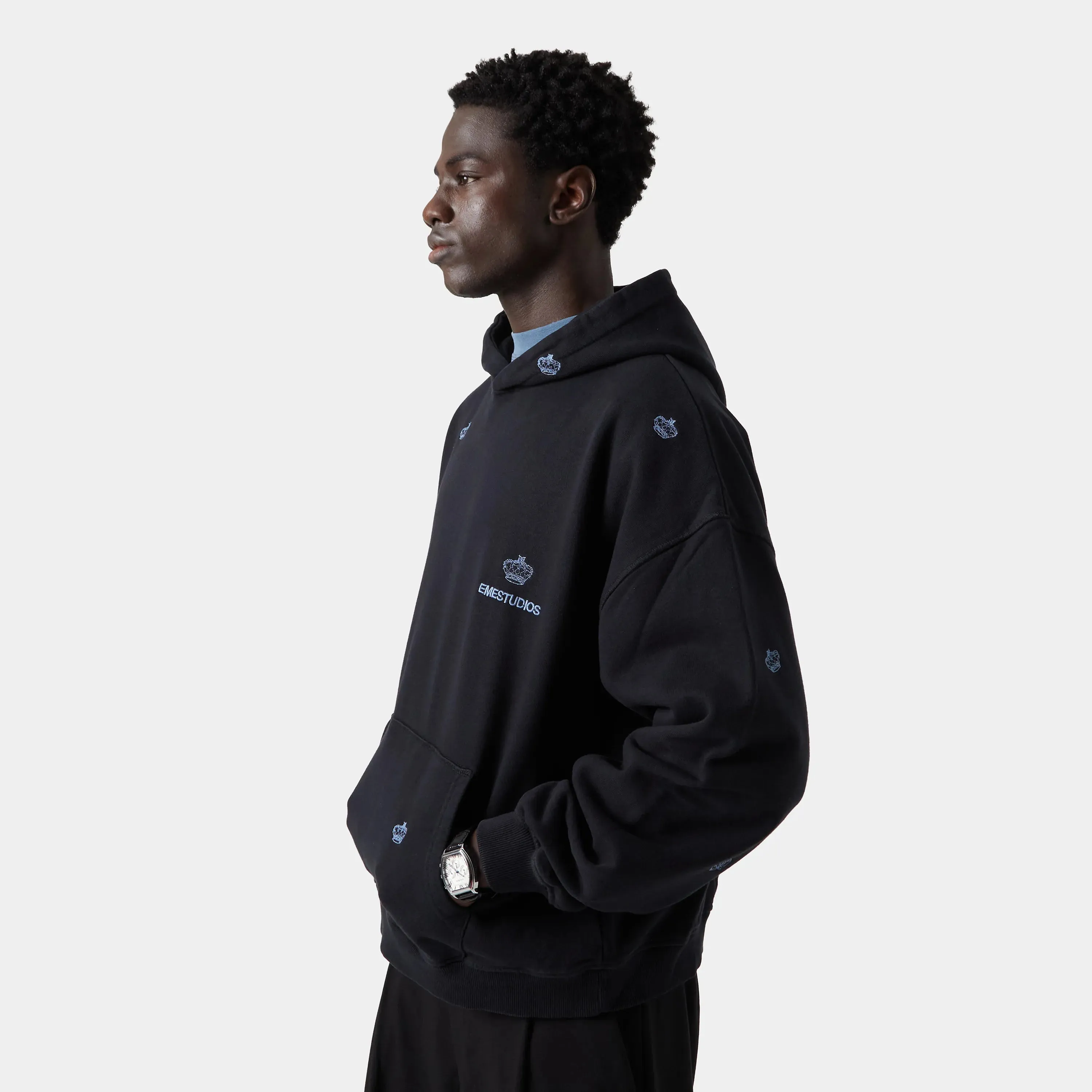 Crown Navy Hoodie sold by EME STUDIOS product image thumbnail 5