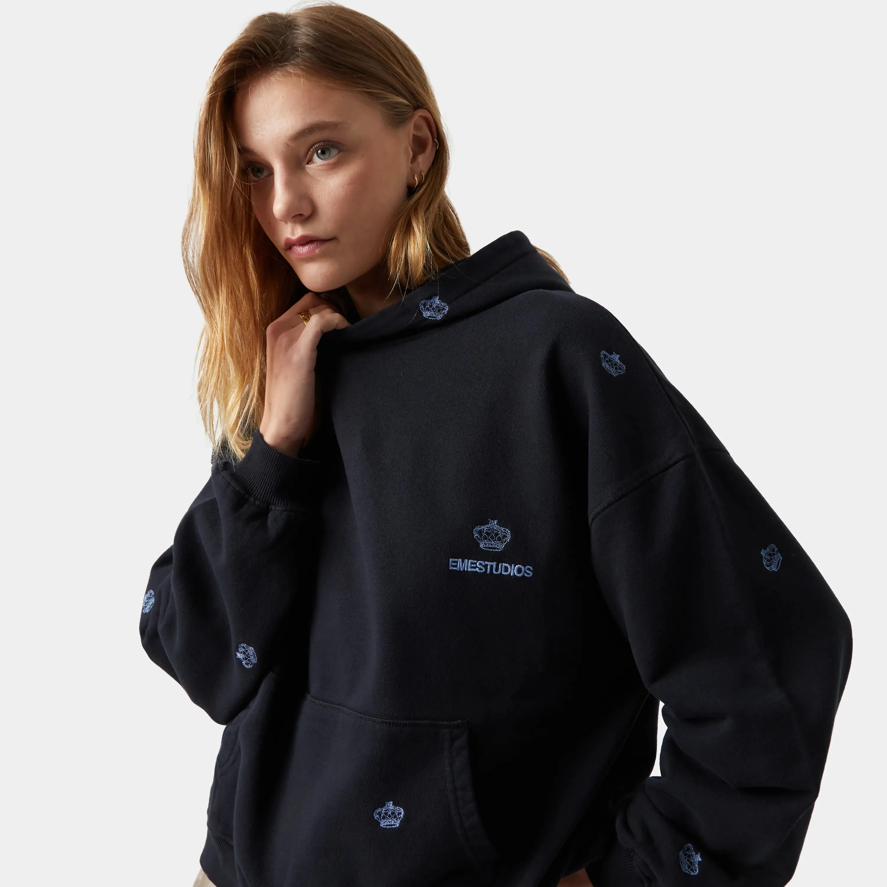 Crown Navy Hoodie sold by EME STUDIOS product image thumbnail 2