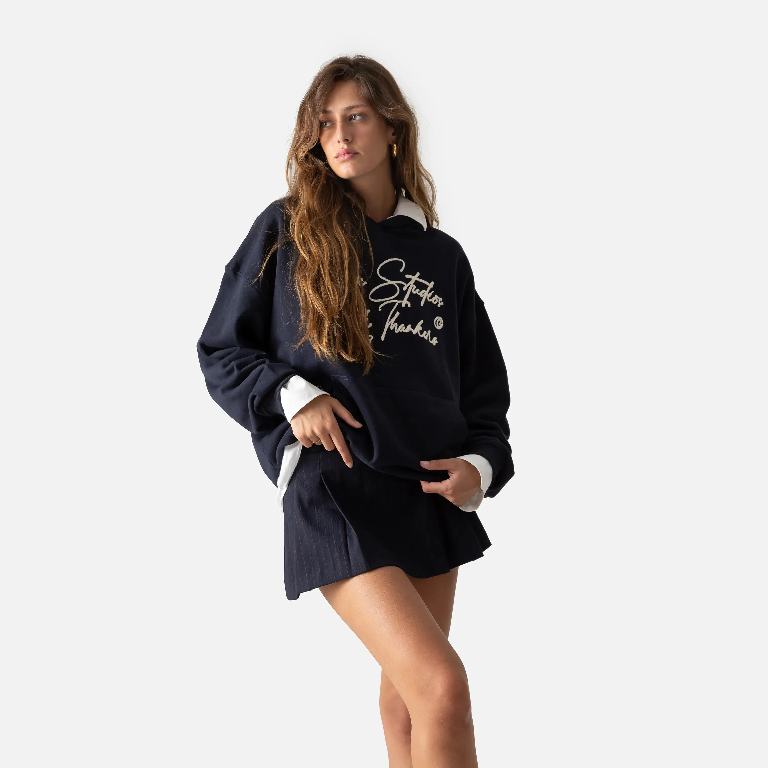 Knot Dark Navy Oversized Hoodie sold by EME STUDIOS product image thumbnail 5