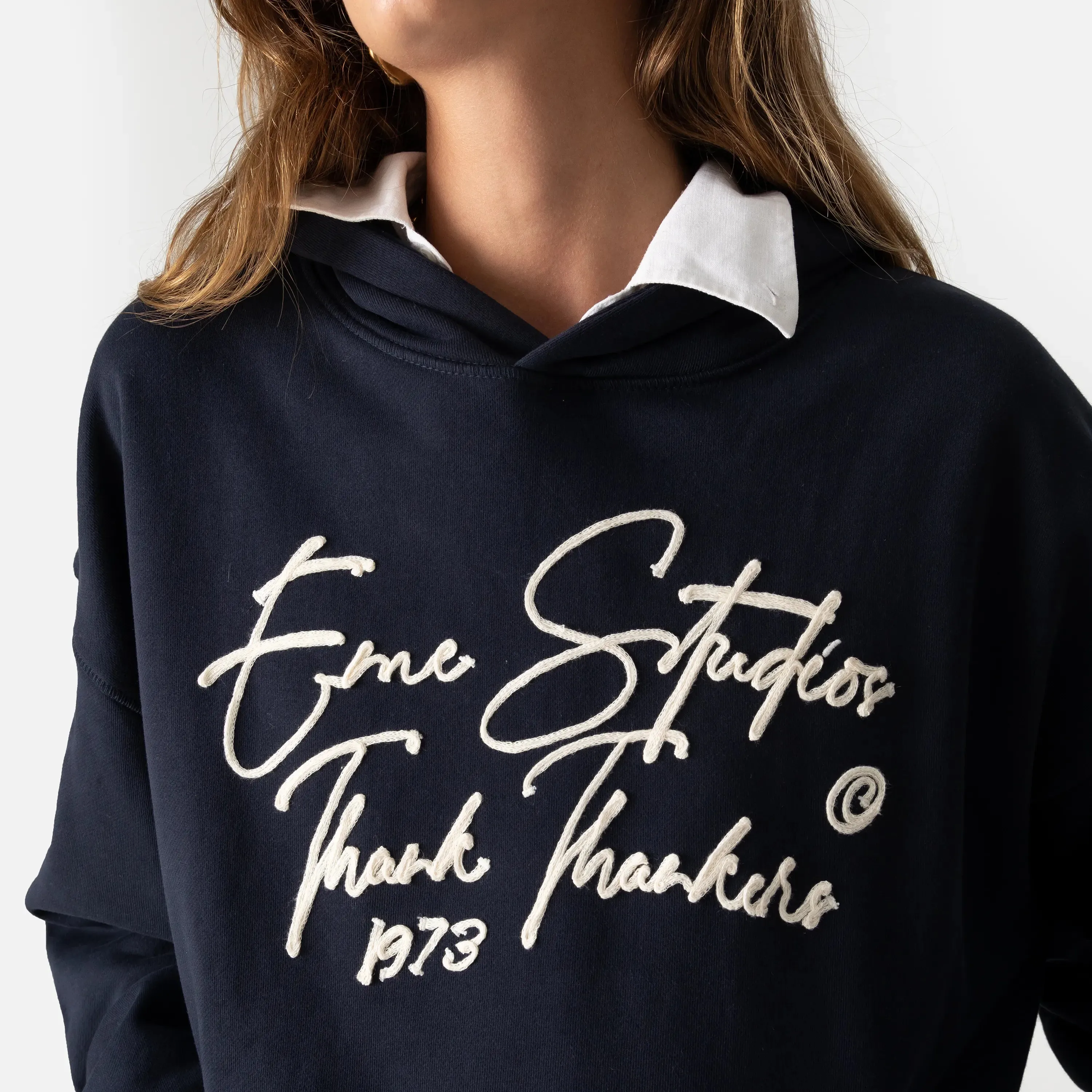 Knot Dark Navy Oversized Hoodie sold by EME STUDIOS product image thumbnail 2