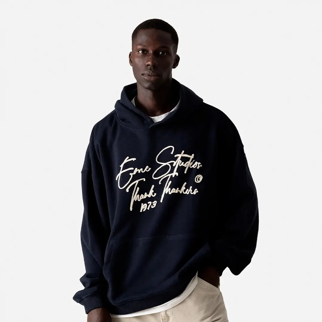 Knot Dark Navy Oversized Hoodie sold by EME STUDIOS product image thumbnail 3