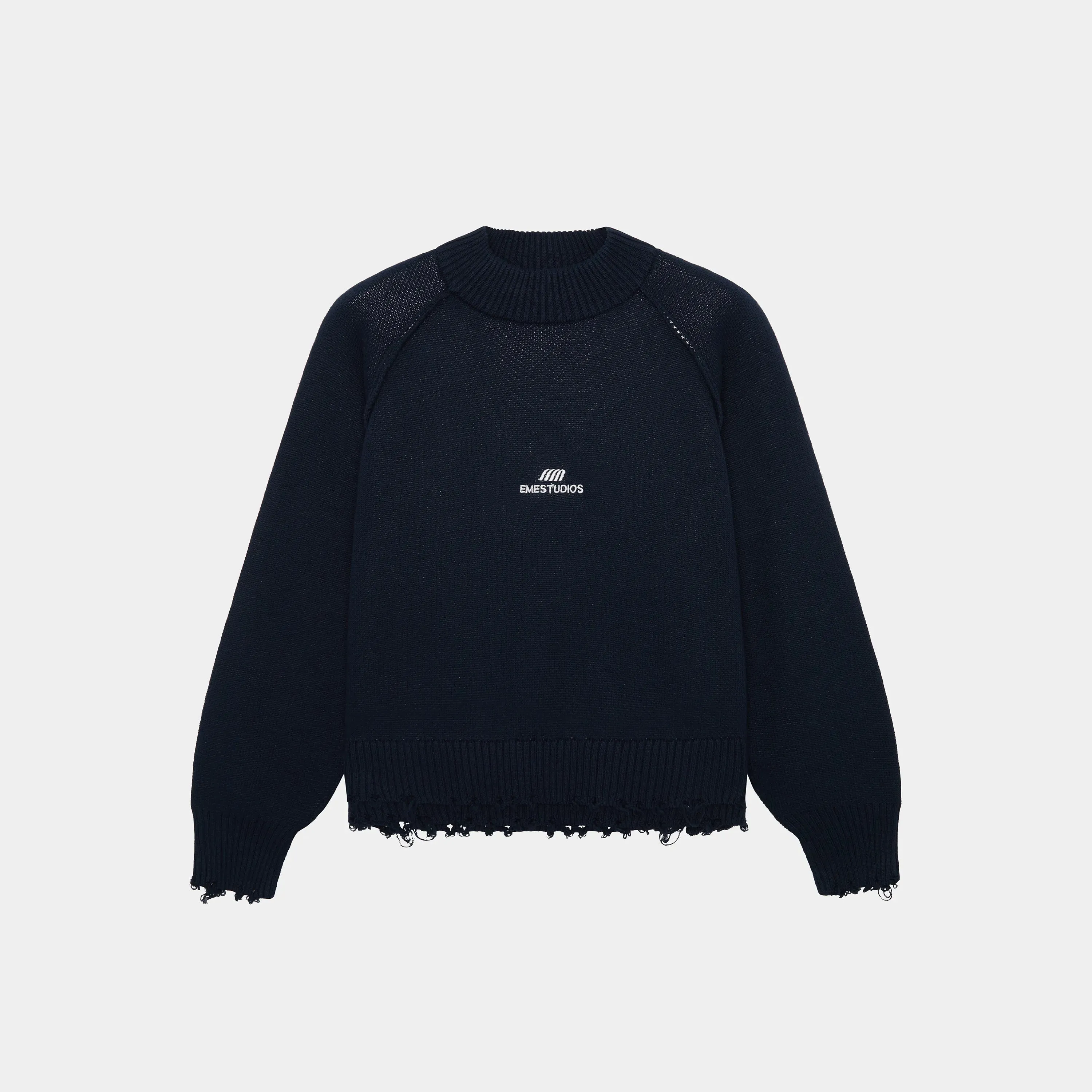 Fray Navy Knit Sweater sold by EME STUDIOS