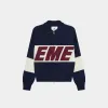 Thrill Navy Zipper Knit sold by EME STUDIOS