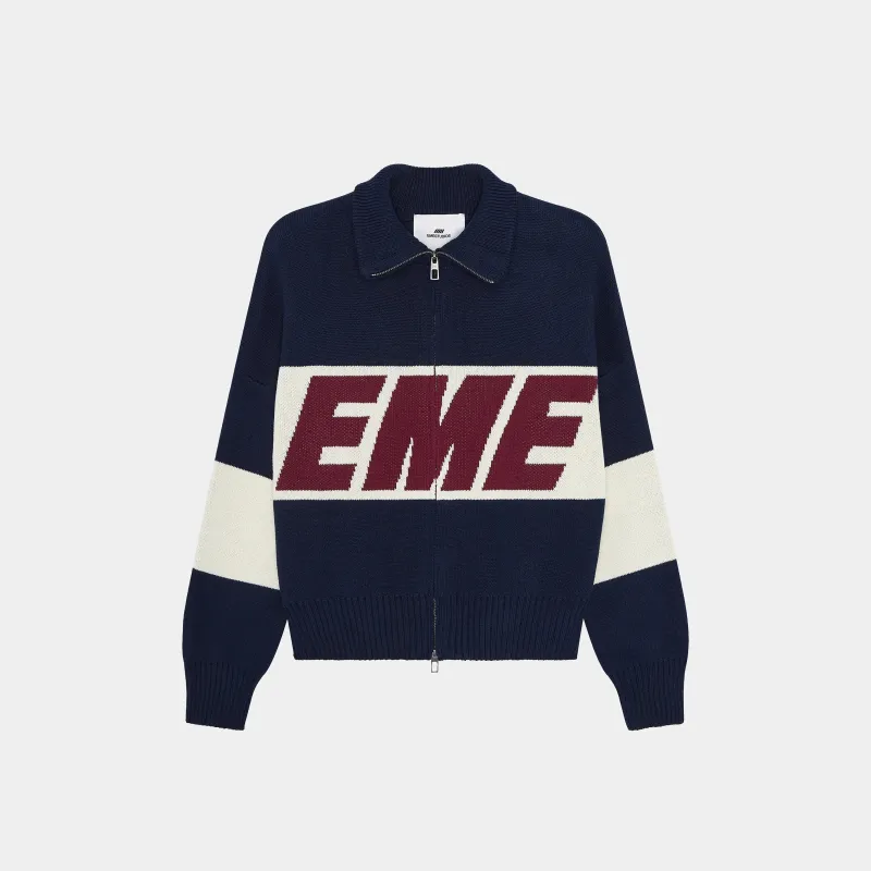 Thrill Navy Zipper Knit sold by EME STUDIOS