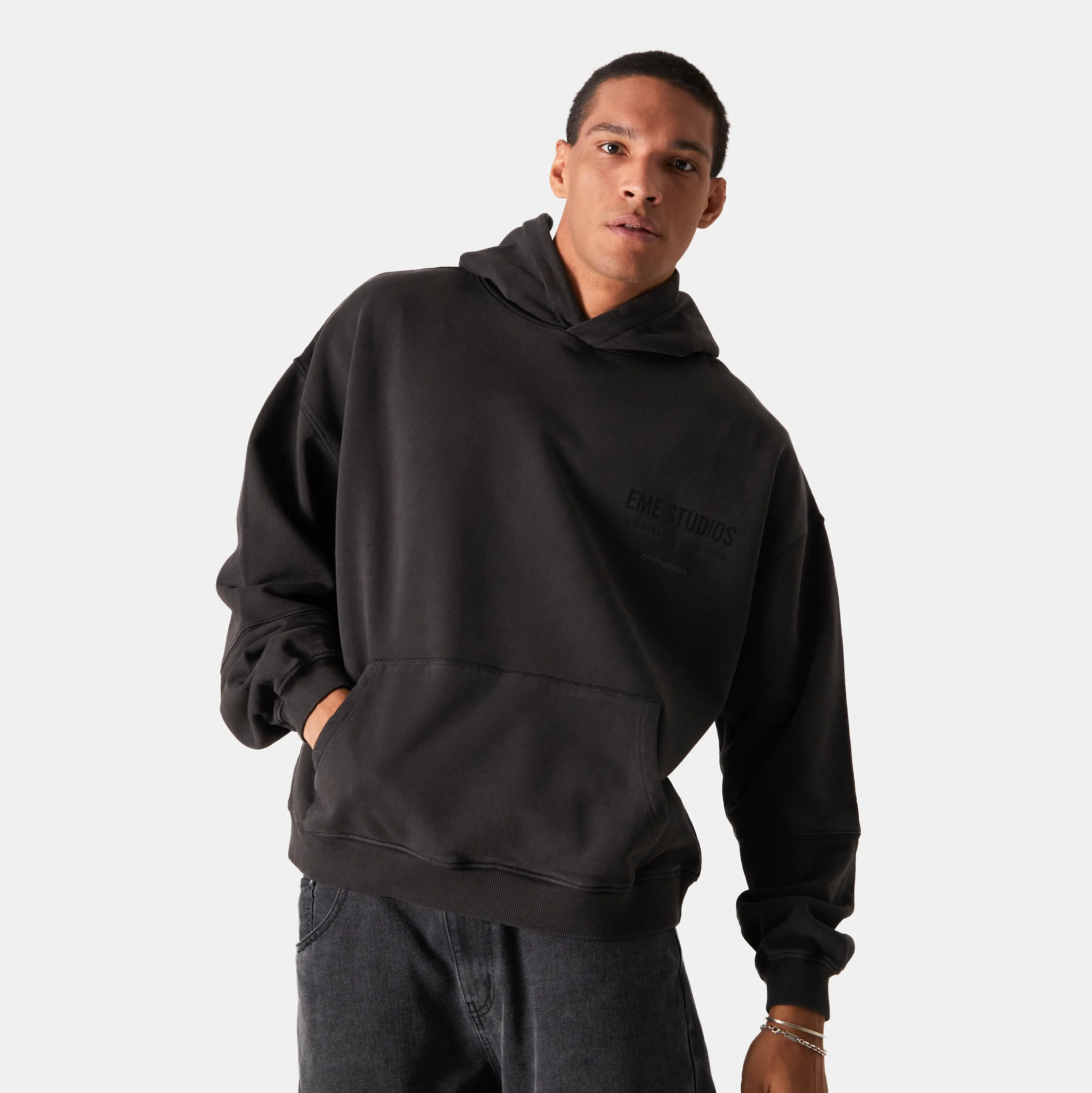 Off Pressure Ebony Oversized Hoodie sold by EME STUDIOS product image thumbnail 2
