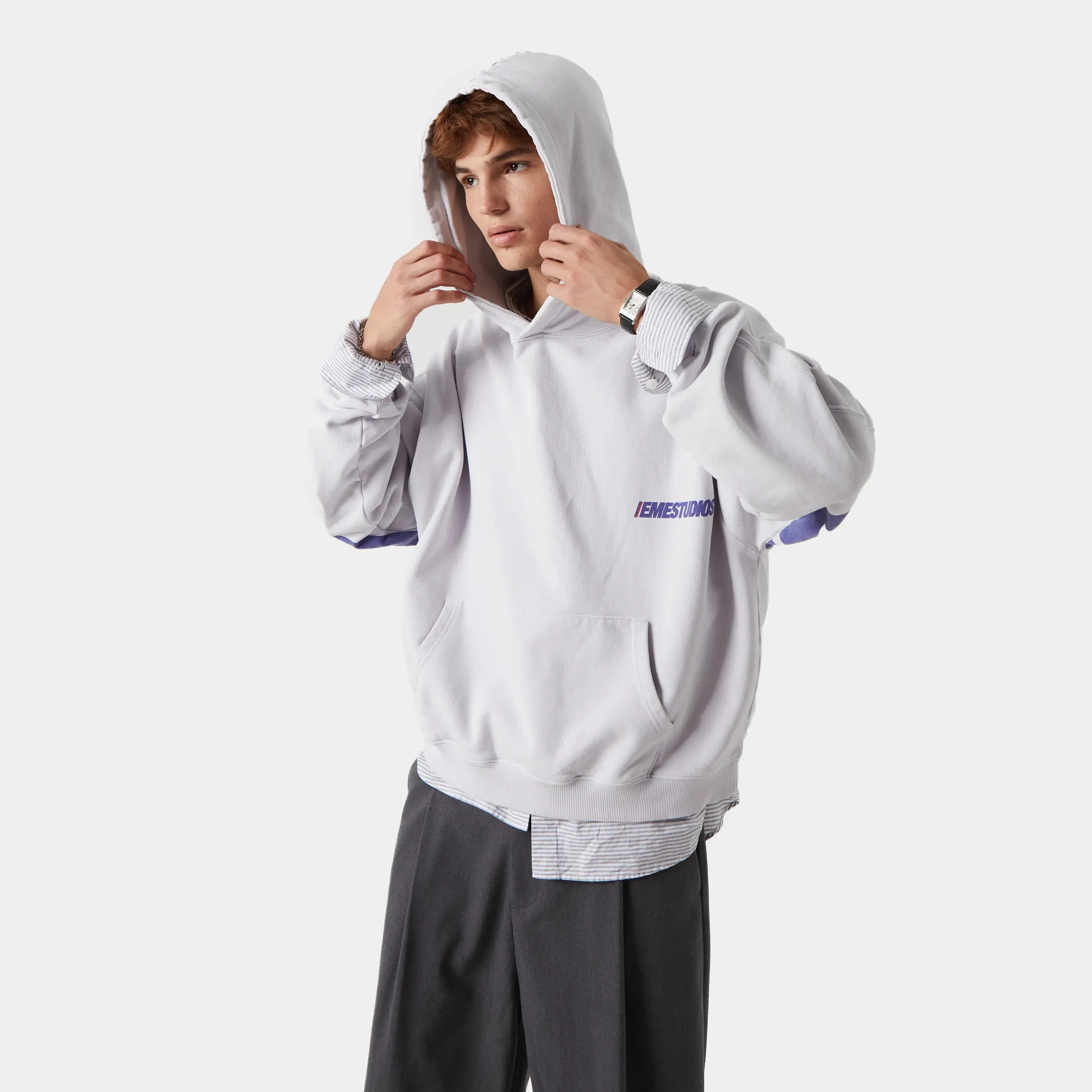 Yalo Heather Grey Oversized Hoodie sold by EME STUDIOS product image thumbnail 4