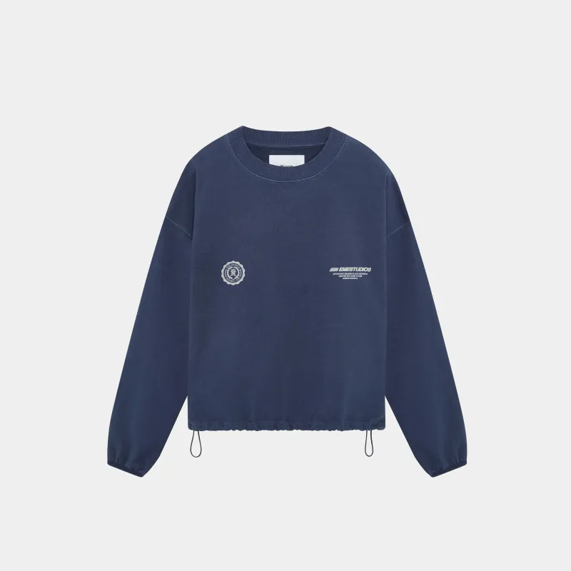 Buckler Navy Oversized Crewneck sold by EME STUDIOS