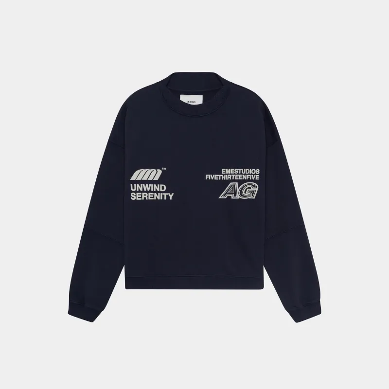 Serenity Dark Navy Oversized Crewneck sold by EME STUDIOS