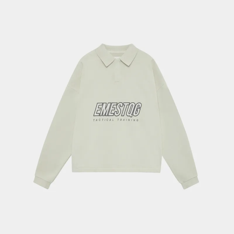 Mesh Off Sand Polo Hoodie sold by EME STUDIOS